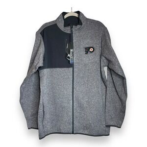 Antigua NHL Philadelphia Flyers Fortune Full Zip Sweater Men 2XL Gray Sports New